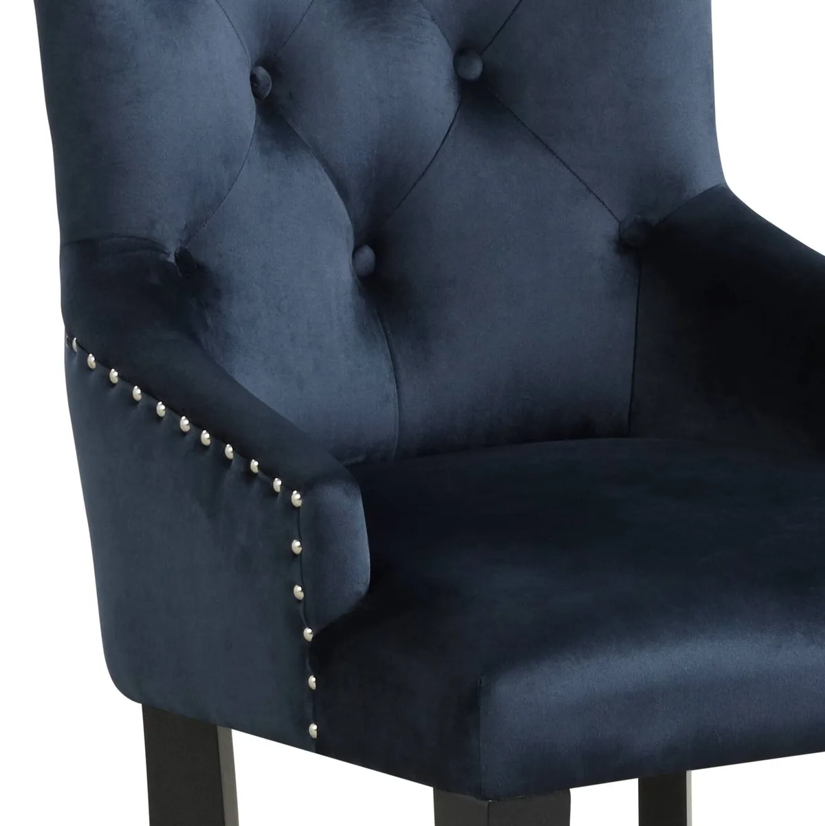 Varian II Side Chair (1 Pc) in Black Velvet & Black & Sliver Finish — view 3