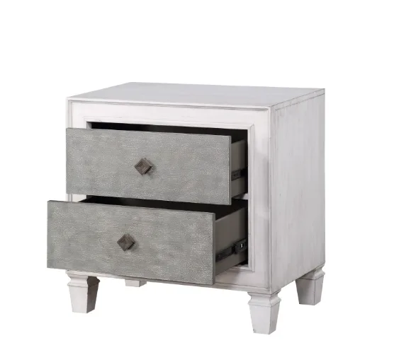 Katia Nightstand in Rustic Gray & White Finish — view 4