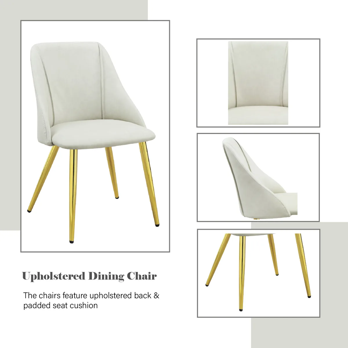 Gaines Side Chair(Set - 2), White PU — view 2