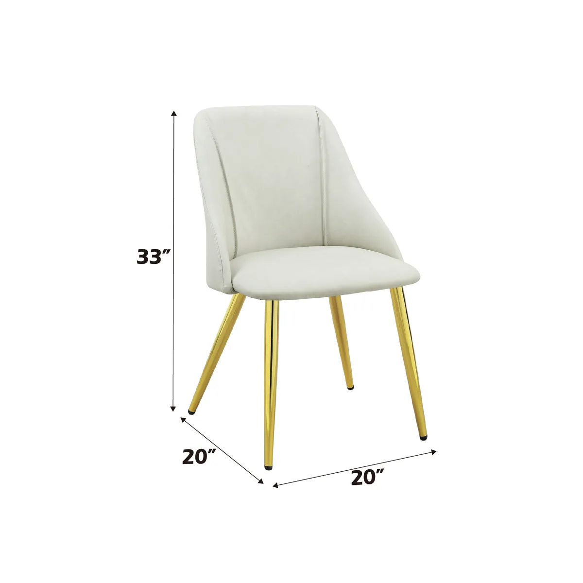 Gaines Side Chair(Set - 2), White PU — view 3