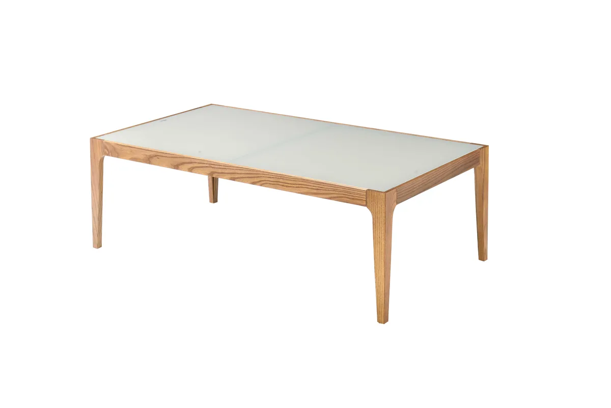 Gwynn Coffee Table in Natural & Frosted Glass 84665 — view 1