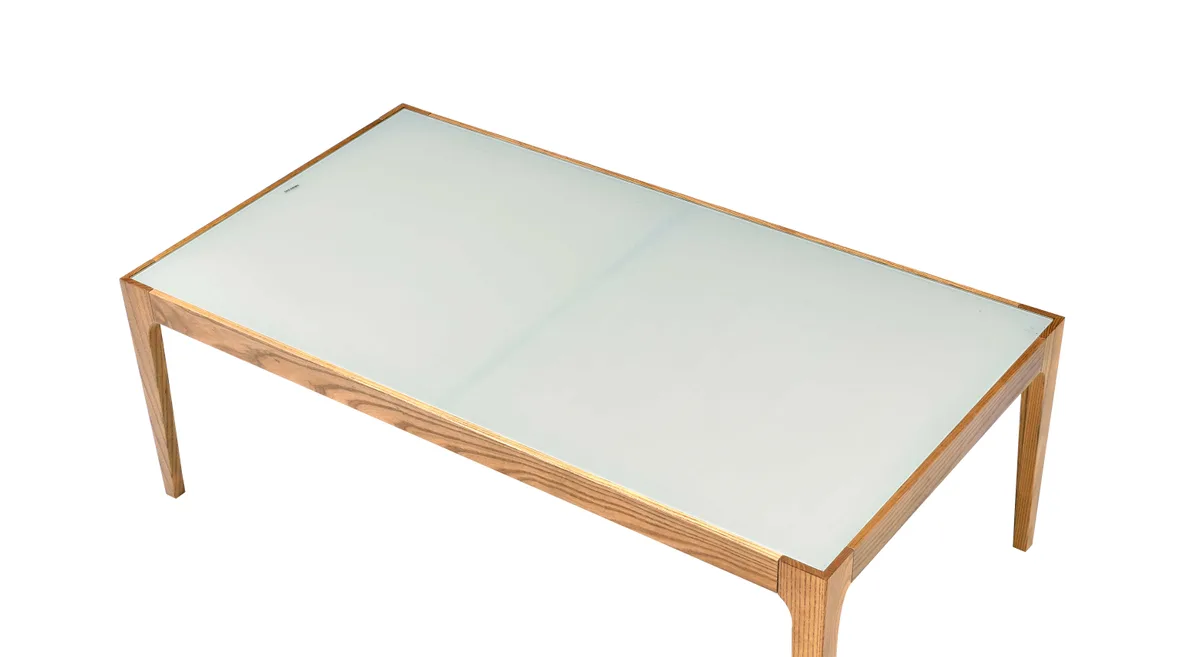Gwynn Coffee Table in Natural & Frosted Glass 84665 — view 4