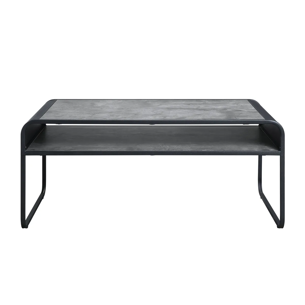 Raziela Coffee Table, Concrete Gray & Black Finish — view 2