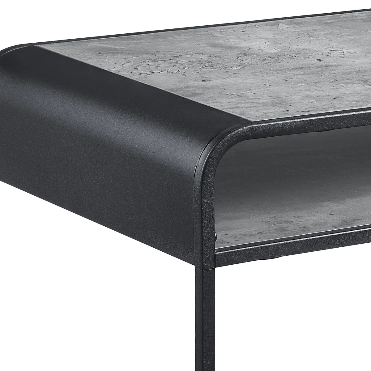 Raziela Coffee Table, Concrete Gray & Black Finish — view 3