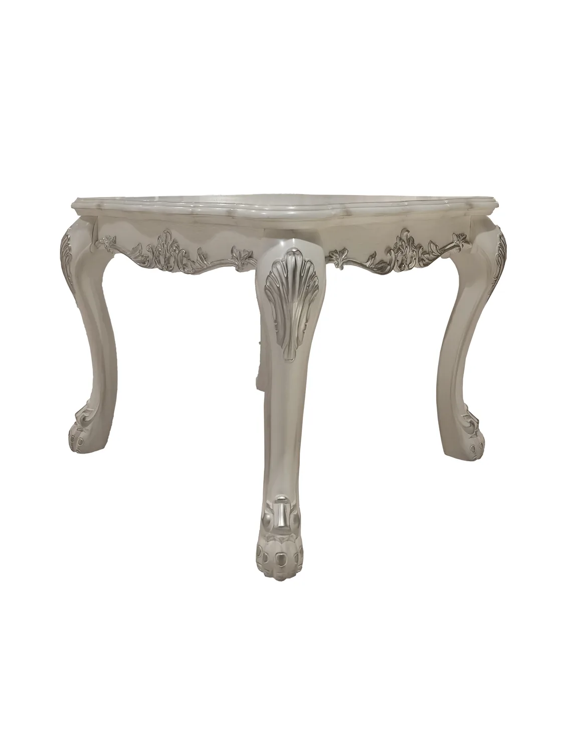 Dresden Bone White Finish End Table with Claw Legs — view 1