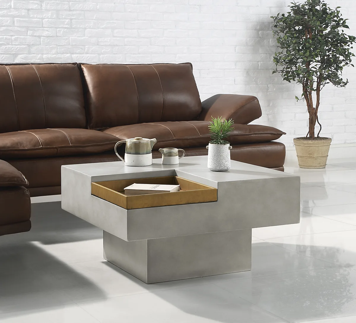 Kailano Coffee Table, Weathered Gray Finish — view 1