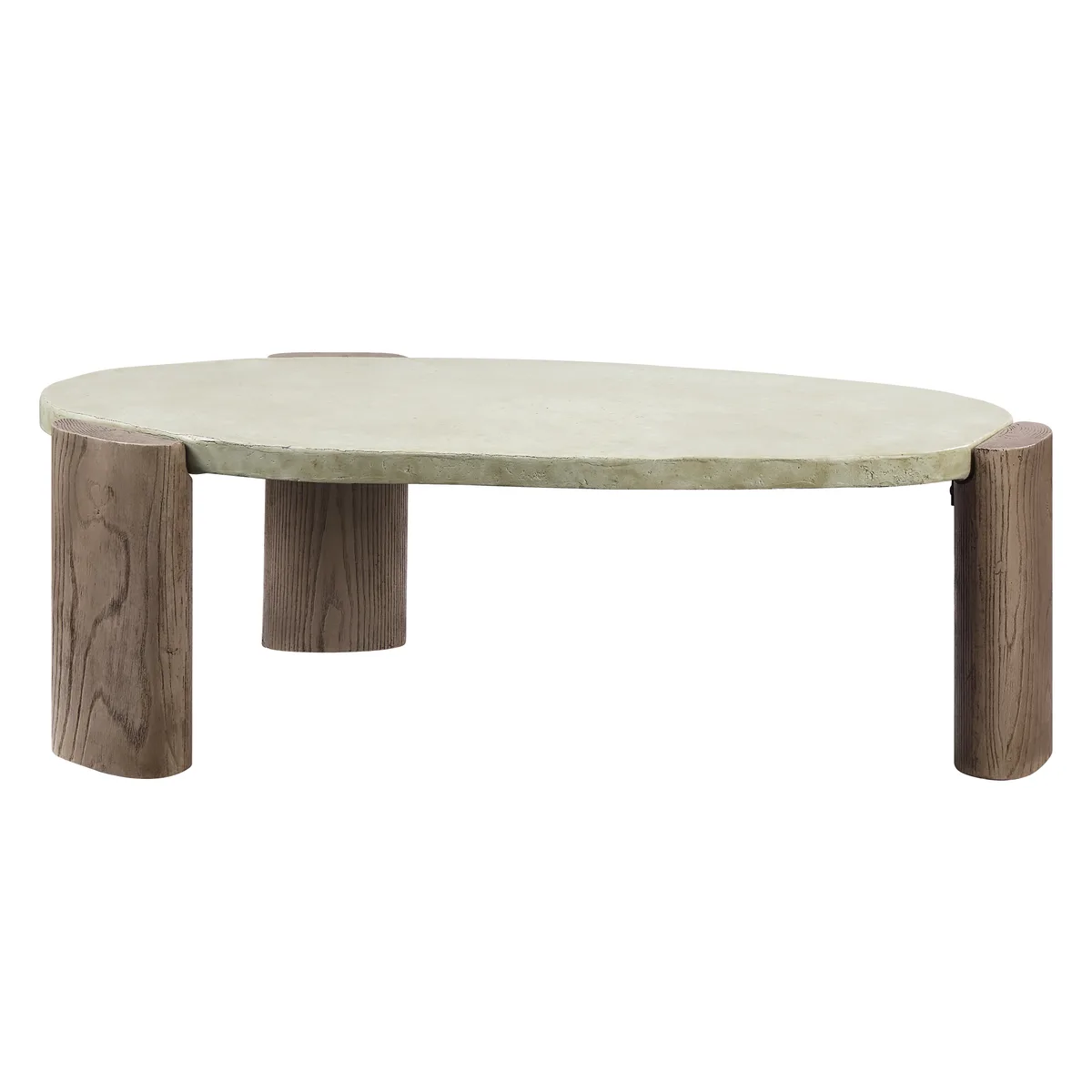 Dayana Off White & Oak Coffee Table with Concrete Top — view 2
