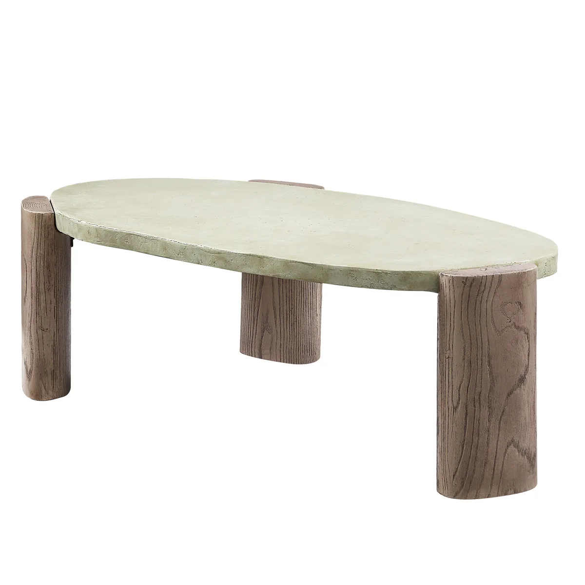 Dayana Off White & Oak Coffee Table with Concrete Top — view 3