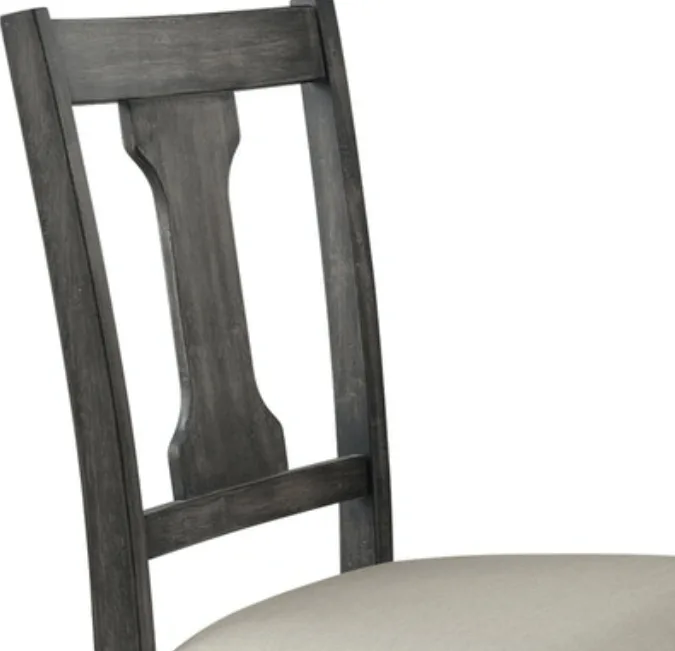 Acme Wallace Side Chair (Set - 2) in Tan Linen & Weathered Gray 71437 — view 4