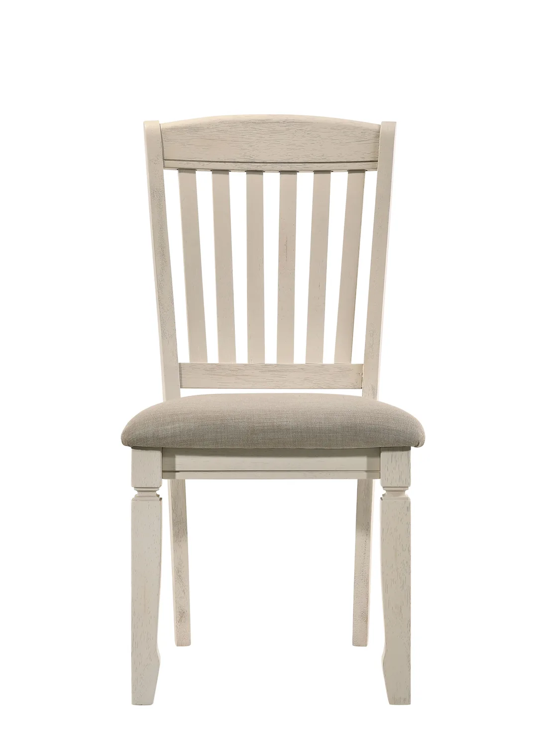 Acme Fedele Side Chair, Tan Fabric & Cream Finish 77192 — view 4