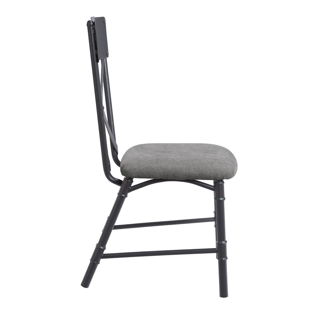 Acme Edina Side Chair (Set - 2), Gray Fabric, Oak & Sandy Black Finish — view 3