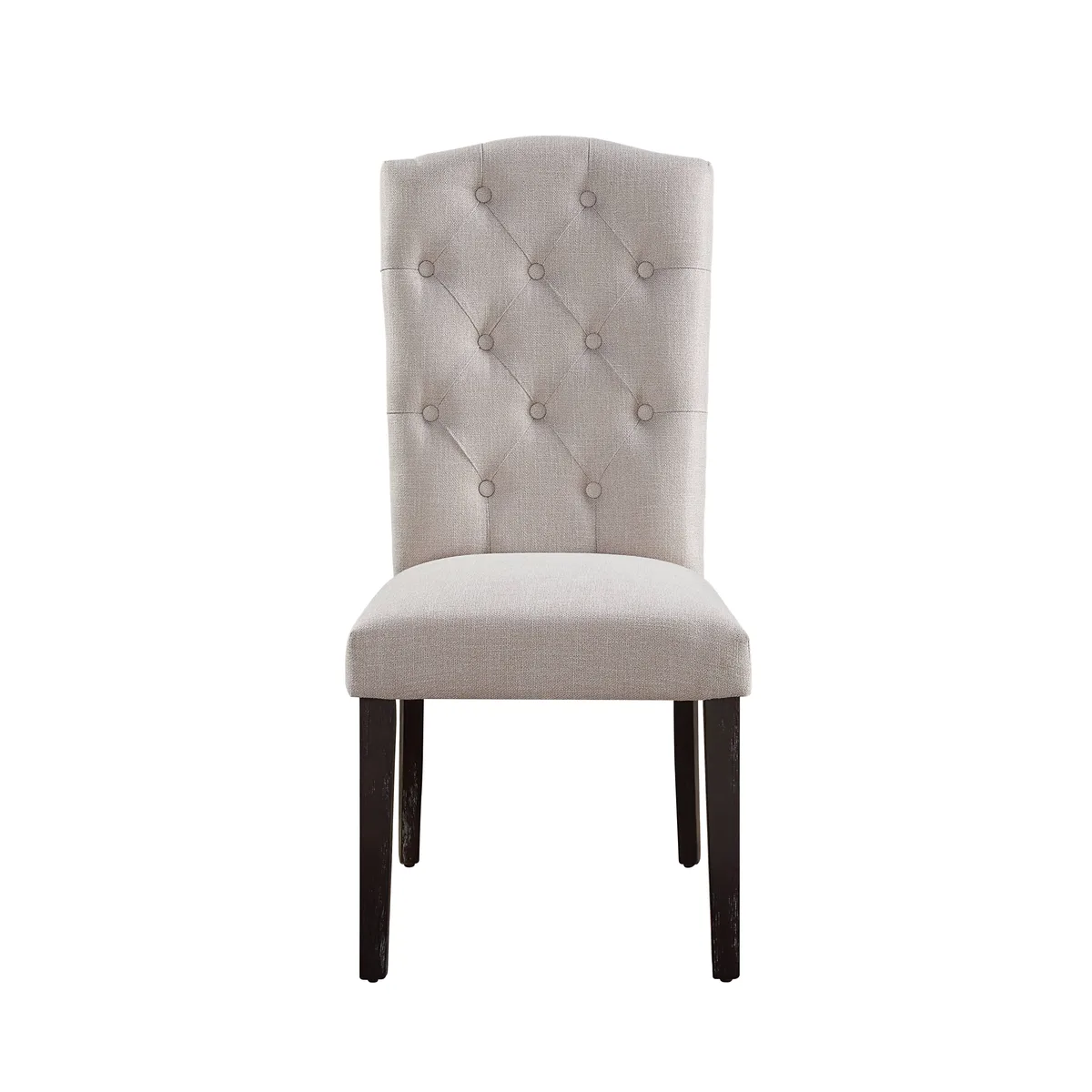 Gerardo Side Chair (Set - 2) in Beige Linen & Weathered Espresso 60822 — view 4