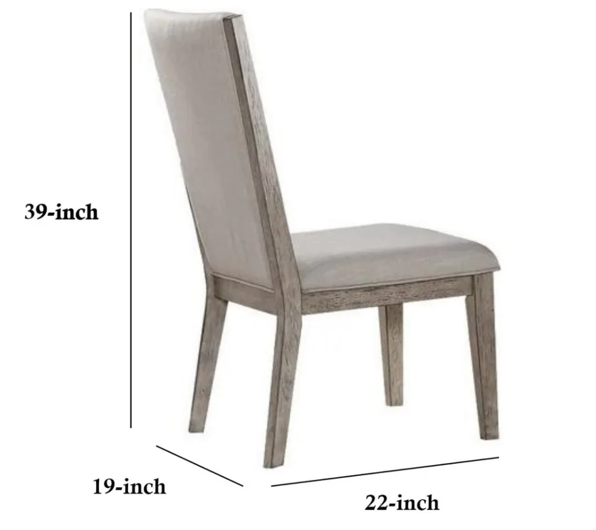 Acme Rocky Side Chair (Set - 2) in Fabric & Gray Oak 72862 — view 4
