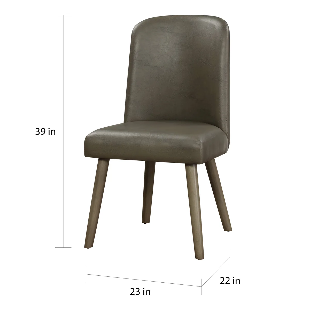 Acme Waylon Side Chair (Set - 2), Gray PU & Gray Oak (2Pc/1Ctn) 72202 — view 2
