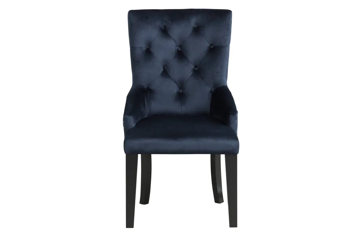 Varian II Side Chair (1 Pc) in Black Velvet & Black & Sliver Finish — view 4