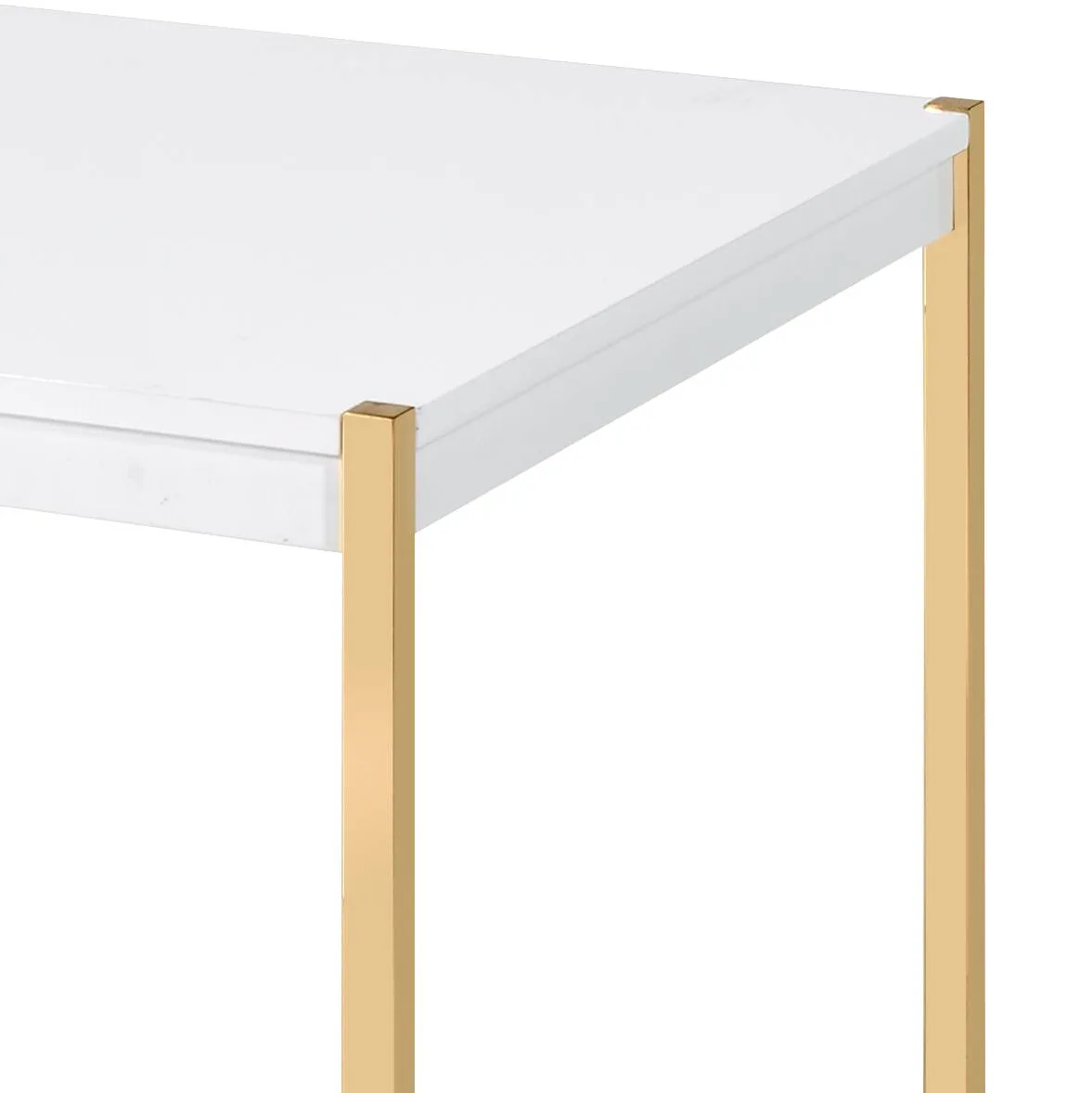 Otrac Coffee Table in White & Gold Finish — view 2